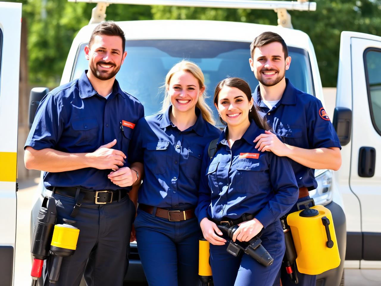 Equipe Destack Dedetizadora pronta para atendimento
